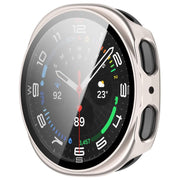 For Samsung Galaxy Watch 8 44mm Tempered Film Integrated PC Watch Cover(Frosted Starlight)