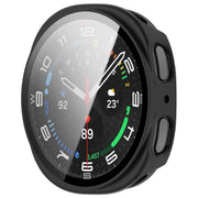 For Samsung Galaxy Watch 8 44mm Tempered Film Integrated PC Watch Cover(Frosted Black)