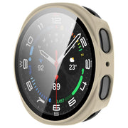 For Samsung Galaxy Watch 8 40mm Tempered Film Integrated PC Watch Cover(Ivory White)