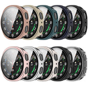 For Samsung Galaxy Watch 8 40mm Tempered Film Integrated PC Watch Cover(Frosted Silver)