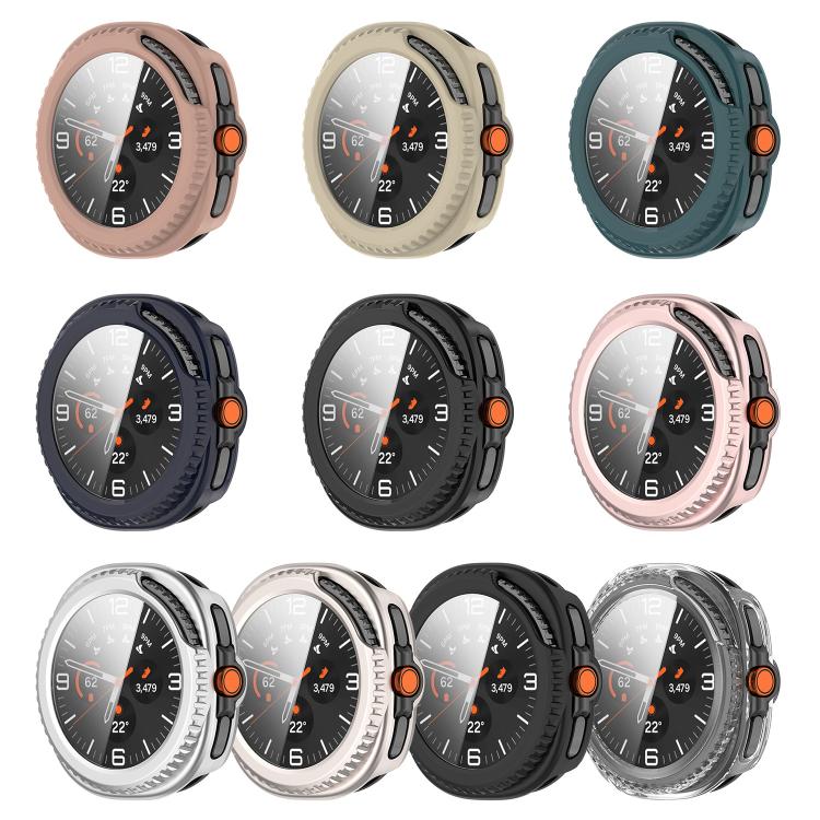 For Samsung Galaxy Watch8 Classic 46mm Tempered Film Integrated PC Watch Cover(Glossy Black)