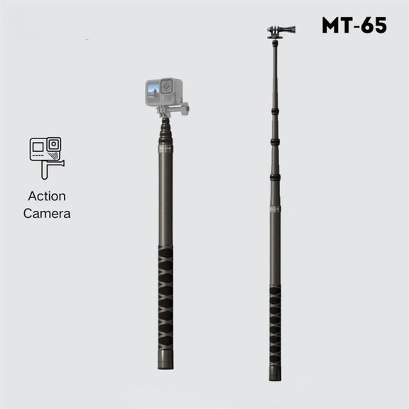 JMARY MT-65 For Action Cameras 3m Carbon Fiber Selfie Stick Monopod 5 Section Extension Pole