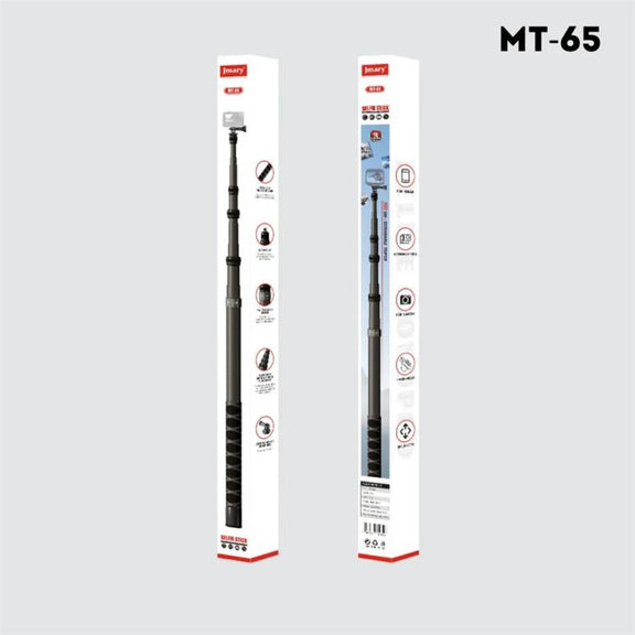 JMARY MT-65 For Action Cameras 3m Carbon Fiber Selfie Stick Monopod 5 Section Extension Pole