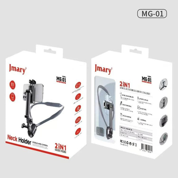 JMARY MG-01 For Phone Action Camera POV / Vlog Selfie Mount Neck Mount Hand Free Holder