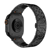 For Apple Watch 46mm / 49mm / 45mm / 44mm Octagonal Stainless Steel  Watch(Black)