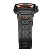 For Apple Watch 46mm / 49mm / 45mm / 44mm Octagonal Stainless Steel  Watch(Black)