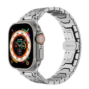 For Apple Watch 46mm / 49mm / 45mm / 44mm Octagonal Stainless Steel  Watch(Silver)