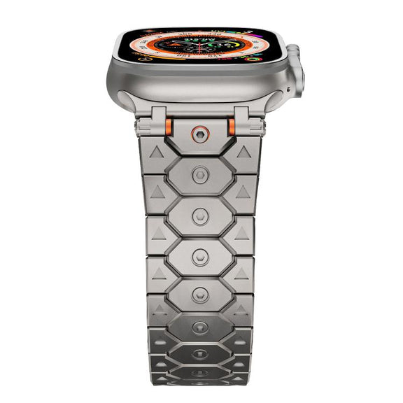 For Apple Watch 46mm / 49mm / 45mm / 44mm Octagonal Stainless Steel  Watch(Titanium)