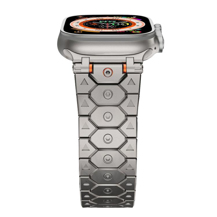For Apple Watch 46mm / 49mm / 45mm / 44mm Octagonal Stainless Steel  Watch(Titanium)