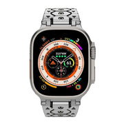 For Apple Watch 46mm / 49mm / 45mm / 44mm Octagonal Stainless Steel  Watch(Silver Inter Black)