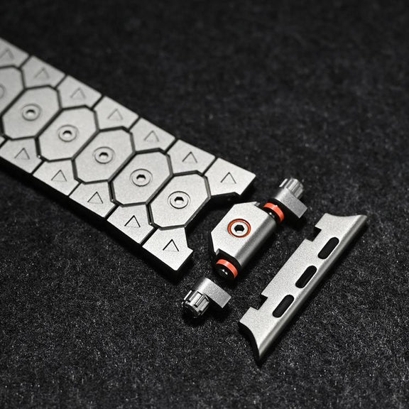 For Apple Watch 46mm / 49mm / 45mm / 44mm Octagonal Stainless Steel  Watch(Silver Inter Black)