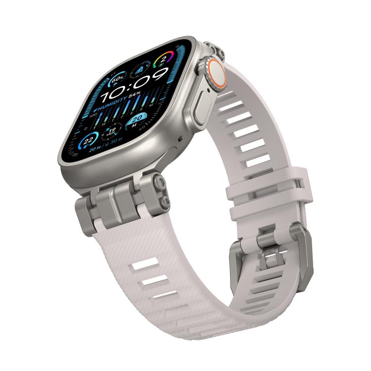 For Apple Watch 46mm / 49mm / 45mm / 44mm H016 Functional Series Twill Texture TPU Watch Band(Titanium Starlight) - free shipping - PMC TechLife - Order now!