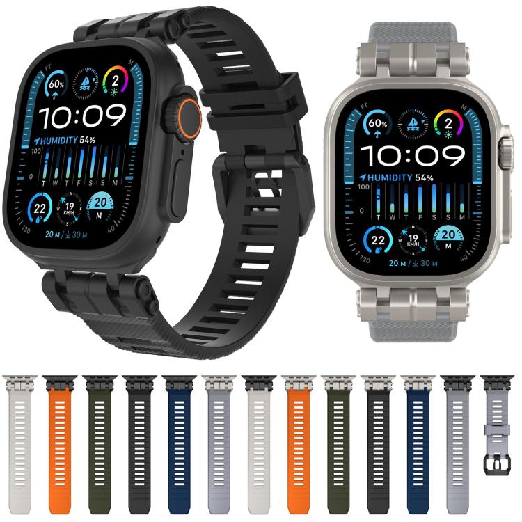 For Apple Watch 46mm / 49mm / 45mm / 44mm H016 Functional Series Twill Texture TPU Watch Band(Titanium Starlight) - free shipping - PMC TechLife - Order now!