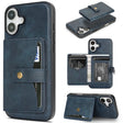 For iPhone 17 Kalebol Magnetic Button Card Bag MagSafe Ring Leather Phone Case(Blue) - iPhone 17 Cases by Kalebol | Online Shopping South Africa | PMC TechLife | Buy Now Pay Later Mobicred