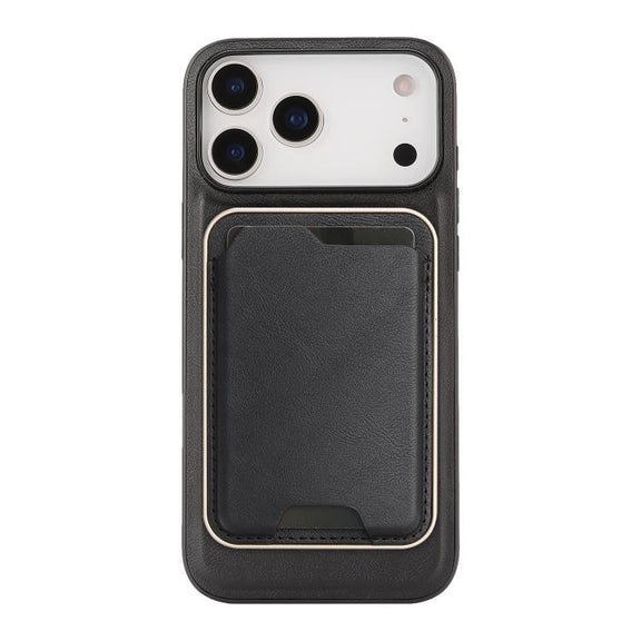 For iPhone 17 Pro Max Kalebol Slim MagSafe Ring Magnetic Card Bag Leather Phone Case(Black)