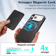 For iPhone 17 Pro Max Kalebol Slim MagSafe Ring Magnetic Card Bag Leather Phone Case(Black)