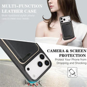 For iPhone 17 Pro Max Kalebol Slim MagSafe Ring Magnetic Card Bag Leather Phone Case(Black)