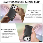 For iPhone 17 Pro Max Kalebol Slim MagSafe Ring Magnetic Card Bag Leather Phone Case(Black)