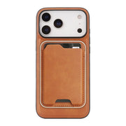 For iPhone 17 Pro Kalebol Slim MagSafe Ring Magnetic Card Bag Leather Phone Case(Brown)
