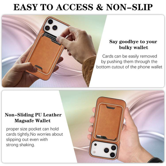 For iPhone 17 Pro Kalebol Slim MagSafe Ring Magnetic Card Bag Leather Phone Case(Brown)