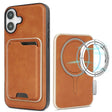 For iPhone 17 Kalebol Slim MagSafe Ring Magnetic Card Bag Leather Phone Case(Brown) - iPhone 17 Cases by Kalebol | Online Shopping South Africa | PMC TechLife | Buy Now Pay Later Mobicred