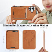 For iPhone 17 Kalebol Slim MagSafe Ring Magnetic Card Bag Leather Phone Case(Brown)