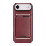 For iPhone 17 Air Kalebol Slim MagSafe Ring Magnetic Card Bag Leather Phone Case(Red)