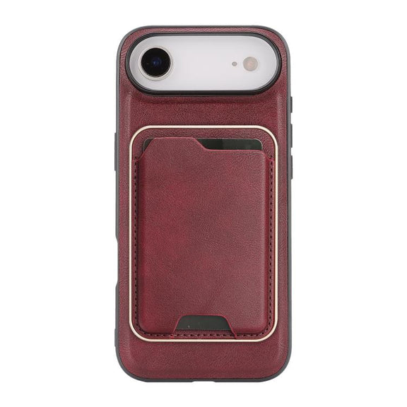For iPhone 17 Air Kalebol Slim MagSafe Ring Magnetic Card Bag Leather Phone Case(Red)