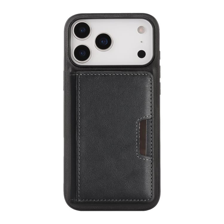 For iPhone 17 Pro Max Kalebol Strong MagSafe Magnetic Two-Fold Card Bag Leather Phone Case(Black) - iPhone 17 Pro Max Cases by Kalebol | Online Shopping South Africa | PMC TechLife | Buy Now Pay Later Mobicred