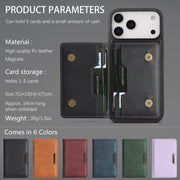 For iPhone 17 Pro Max Kalebol Strong MagSafe Magnetic Two-Fold Card Bag Leather Phone Case(Black)