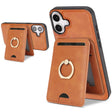 For iPhone 17 Kalebol Strong MagSafe Ring Magnetic Card Bag Holder Leather Phone Case(Brown) - iPhone 17 Cases by Kalebol | Online Shopping South Africa | PMC TechLife | Buy Now Pay Later Mobicred