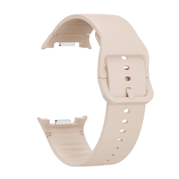 For Samsung Galaxy Watch8 / Watch8 Classic Solid Color Stitched Silicone Watch Band, Size:S(Starlight)