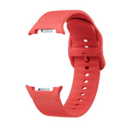 For Samsung Galaxy Watch8 / Watch8 Classic Solid Color Stitched Silicone Watch Band, Size:S(Red)