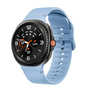For Samsung Galaxy Watch8 / Watch8 Classic Solid Color Stitched Silicone Watch Band, Size:S(Light Blue)