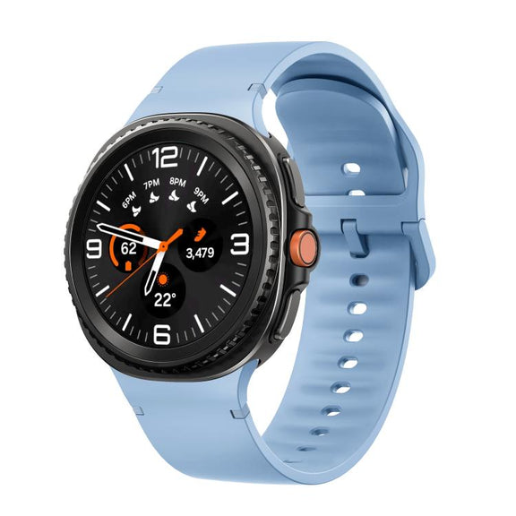 For Samsung Galaxy Watch8 / Watch8 Classic Solid Color Stitched Silicone Watch Band, Size:S(Light Blue)