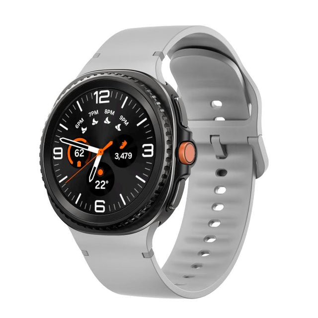 For Samsung Galaxy Watch8 / Watch8 Classic Solid Color Stitched Silicone Watch Band, Size:S(Gray)
