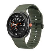 For Samsung Galaxy Watch8 / Watch8 Classic Solid Color Stitched Silicone Watch Band, Size:S(Army Green)