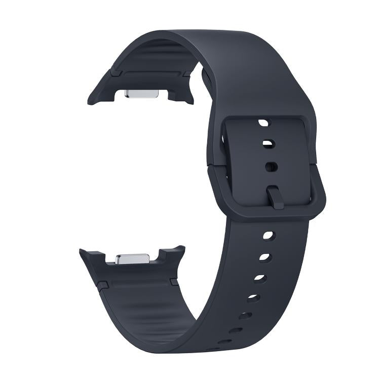 For Samsung Galaxy Watch8 / Watch8 Classic Solid Color Stitched Silicone Watch Band, Size:S(Dark Gray)