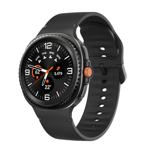 For Samsung Galaxy Watch8 / Watch8 Classic Solid Color Stitched Silicone Watch Band, Size:S(Black)