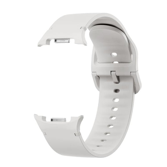 For Samsung Galaxy Watch8 / Watch8 Classic Solid Color Stitched Silicone Watch Band, Size:M(Lime White)