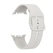 For Samsung Galaxy Watch8 / Watch8 Classic Solid Color Stitched Silicone Watch Band, Size:M(Lime White)