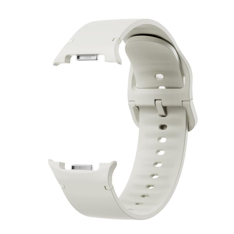 For Samsung Galaxy Watch8 / Watch8 Classic Solid Color Stitched Silicone Watch Band, Size:M(Beige)