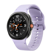 For Samsung Galaxy Watch8 / Watch8 Classic Solid Color Stitched Silicone Watch Band, Size:M(Official Purple)