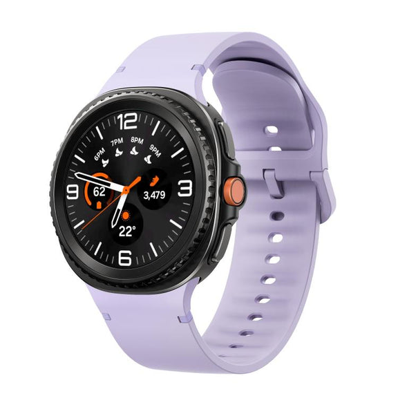 For Samsung Galaxy Watch8 / Watch8 Classic Solid Color Stitched Silicone Watch Band, Size:M(Official Purple)