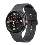 For Samsung Galaxy Watch8 / Watch8 Classic Solid Color Stitched Silicone Watch Band, Size:M(Dark Gray)