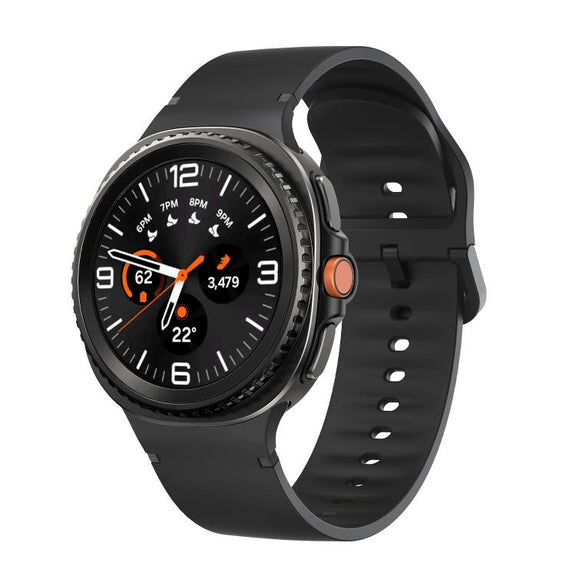 For Samsung Galaxy Watch8 / Watch8 Classic Solid Color Stitched Silicone Watch Band, Size:M(Black)
