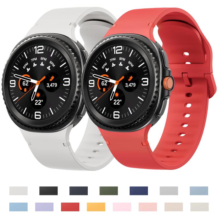 For Samsung Galaxy Watch8 / Watch8 Classic Solid Color Stitched Silicone Watch Band, Size:S(Red) - free shipping - PMC TechLife - Order now!
