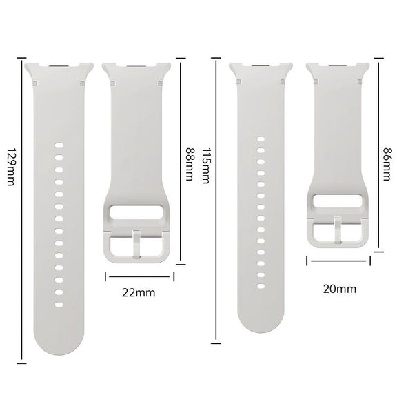 For Samsung Galaxy Watch8 / Watch8 Classic Solid Color Stitched Silicone Watch Band, Size:S(Gray)