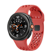 For Samsung Galaxy Watch8 / Watch8 Classic Hole Style Black Reverse Buckle Silicone Watch Band(Red)