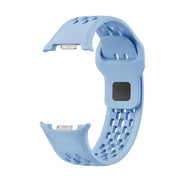For Samsung Galaxy Watch8 / Watch8 Classic Hole Style Black Reverse Buckle Silicone Watch Band(Light Blue)